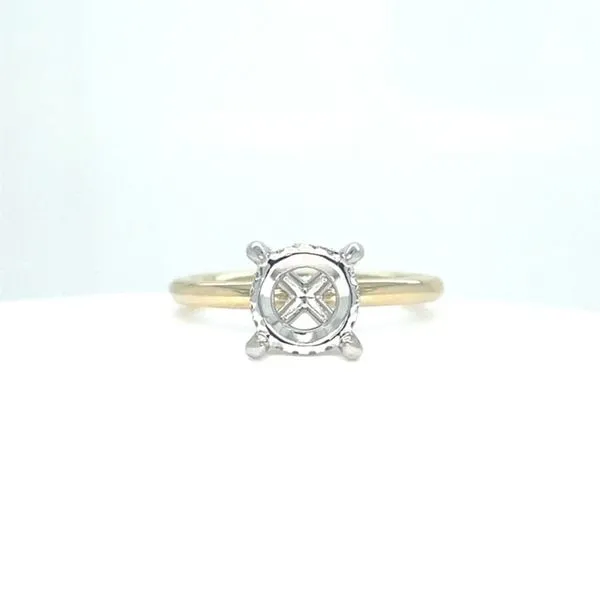 14kt Two-Tone Gold Hidden Halo Round Center Diamond Engagement Ring Venus Jewelers Somerset, NJ