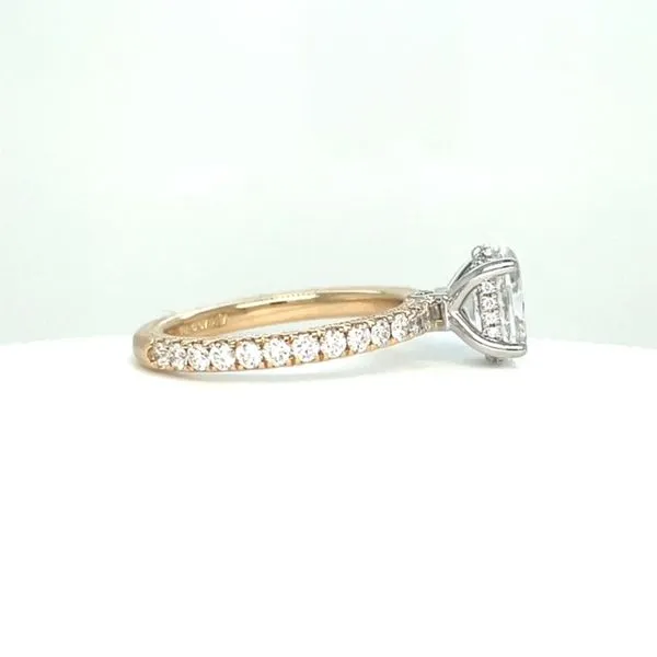 14kt Yellow Gold with 4 Prong White Gold Head Verragio Tradition Setting with Diamond Accents Image 2 Venus Jewelers Somerset, NJ