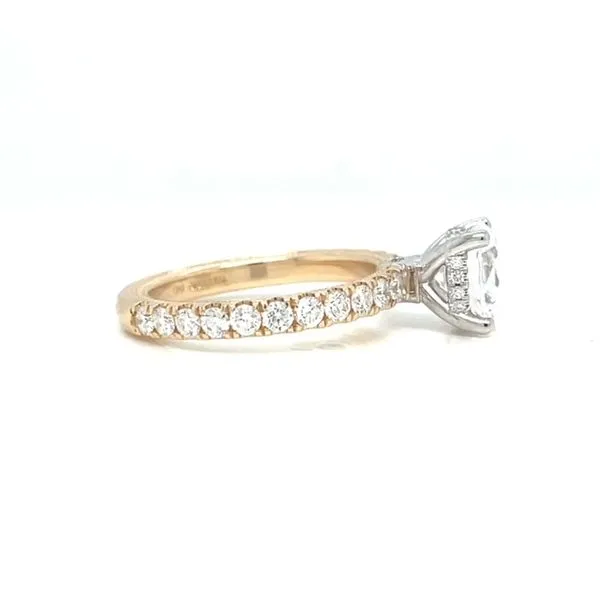 14kt Yellow Gold with 4 Prong White Gold Head Verragio Tradition Setting with Diamond Accents Image 2 Venus Jewelers Somerset, NJ