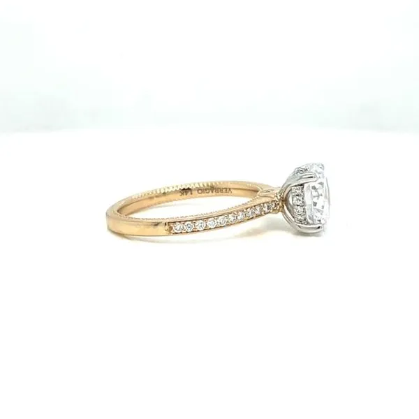 14kt Two-Tone Gold Verragio Solitaire Engagement Ring Mounting with Diamond Accents and Hidden Halo Image 2 Venus Jewelers Somerset, NJ