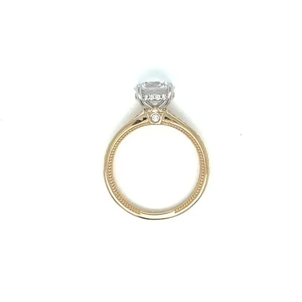14kt Two-Tone Gold Verragio Solitaire Engagement Ring Mounting with Diamond Accents and Hidden Halo Image 3 Venus Jewelers Somerset, NJ