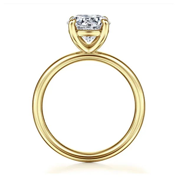 Solitaire Engagement Ring Setting in 14K Yellow Gold Image 2 Venus Jewelers Somerset, NJ