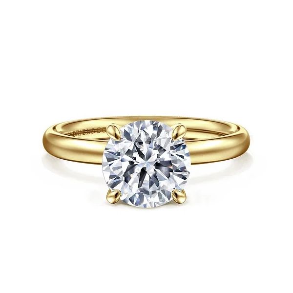 Solitaire Engagement Ring Setting in 14K Yellow Gold Venus Jewelers Somerset, NJ