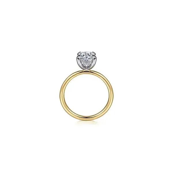 The Perfect Hidden Halo Round Diamond Solitaire Engagement Ring in Two-Tone 14K Gold Image 2 Venus Jewelers Somerset, NJ