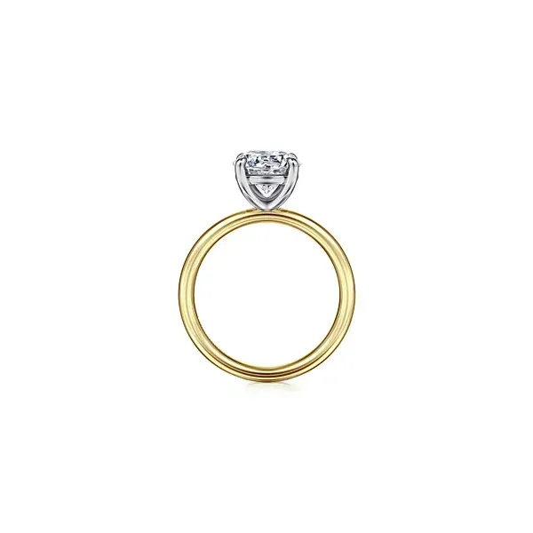 Whisper Thin Round Diamond Solitaire Engagement Ring in Two-Tone 14K Gold Image 2 Venus Jewelers Somerset, NJ