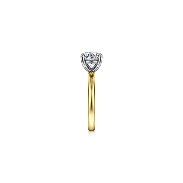 Whisper Thin Round Diamond Solitaire Engagement Ring in Two-Tone 14K Gold Image 3 Venus Jewelers Somerset, NJ
