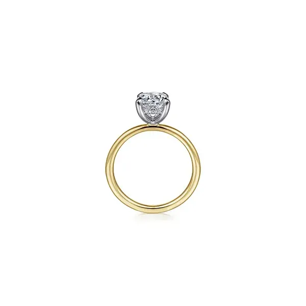 The Perfect Hidden Halo Round Diamond Solitaire Engagement Ring in Two-Tone 14K Gold Image 2 Venus Jewelers Somerset, NJ