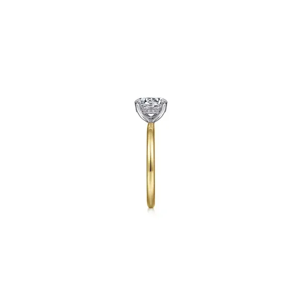 The Perfect Hidden Halo Round Diamond Solitaire Engagement Ring in Two-Tone 14K Gold Image 3 Venus Jewelers Somerset, NJ