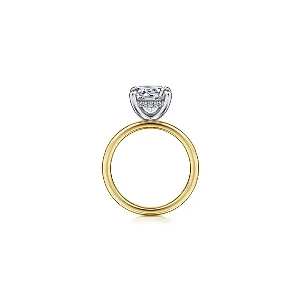 The Perfect Hidden Halo Round Diamond Solitaire Engagement Ring in Two-Tone 14K Gold Image 2 Venus Jewelers Somerset, NJ
