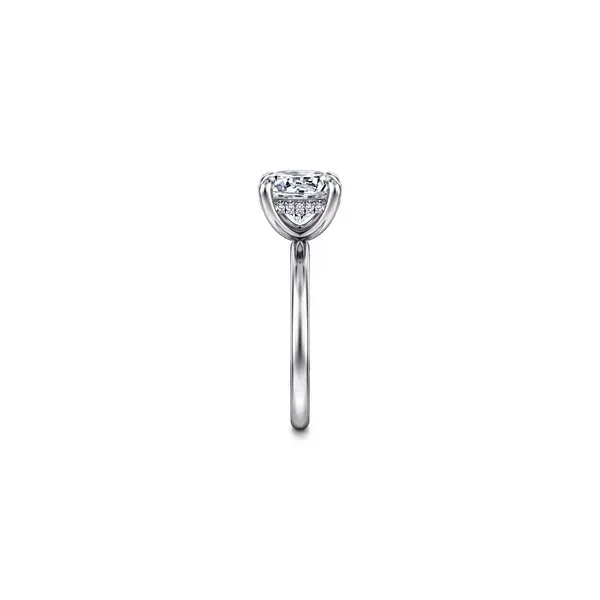 The Perfect Hidden Halo Round Diamond Solitaire Engagement Ring in White 14K Gold Image 3 Venus Jewelers Somerset, NJ