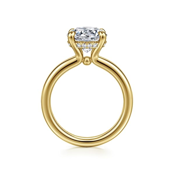 Round Engagement Ring Setting in 14K Yellow Gold Image 2 Venus Jewelers Somerset, NJ