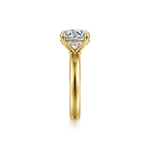 Round Engagement Ring Setting in 14K Yellow Gold Image 4 Venus Jewelers Somerset, NJ