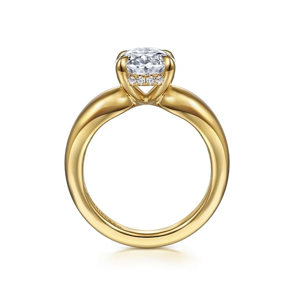 Bold Oval Diamond Engagement Ring Setting in 14K Yellow Gold Image 4 Venus Jewelers Somerset, NJ