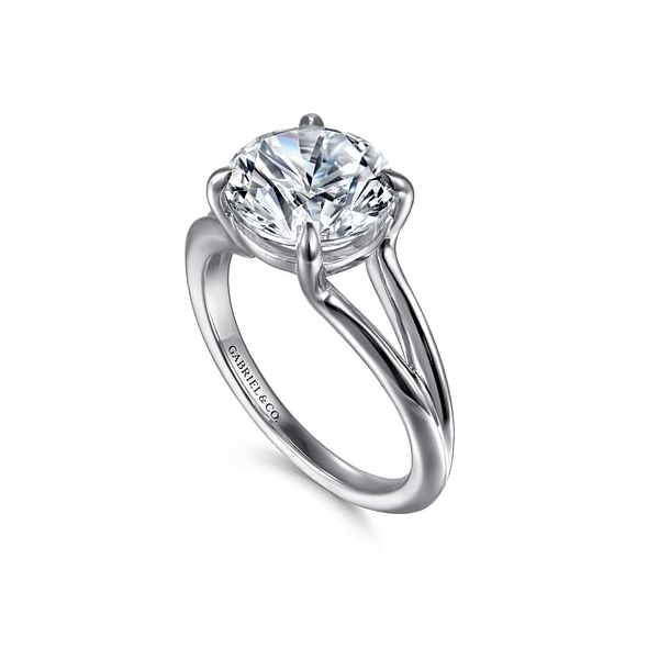 Contemporary Split Shank Engagement Ring Setting in 14K White Gold Image 3 Venus Jewelers Somerset, NJ