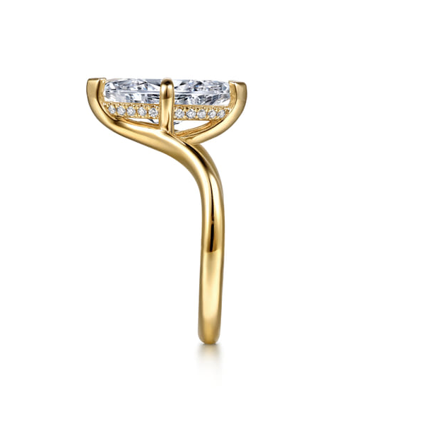Marquise Diamond Engagement Ring Setting in 14K Yellow Gold Image 3 Venus Jewelers Somerset, NJ
