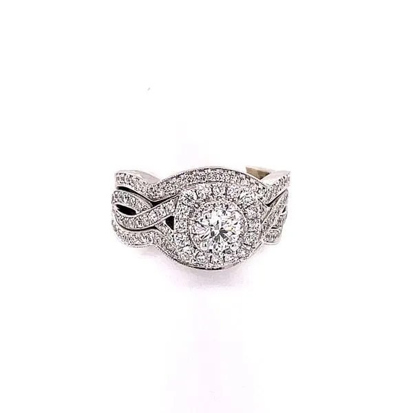 14kt White Gold Diamond Engagement Ring and Wedding Band Set Venus Jewelers Somerset, NJ