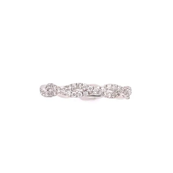 14 Karat White Gold Stackable Diamond Wedding Band Image 4 Venus Jewelers Somerset, NJ