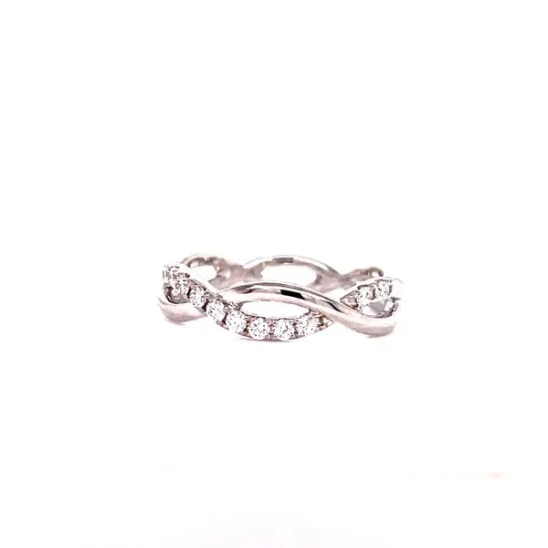 14 Karat White Gold Stackable Diamond Wedding Band Image 3 Venus Jewelers Somerset, NJ