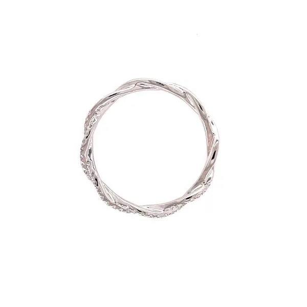 14 Karat White Gold Stackable Diamond Wedding Band Image 3 Venus Jewelers Somerset, NJ