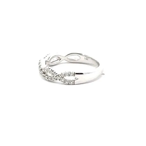 Lady's White Gold Criss Cross Diamond Band Image 2 Venus Jewelers Somerset, NJ