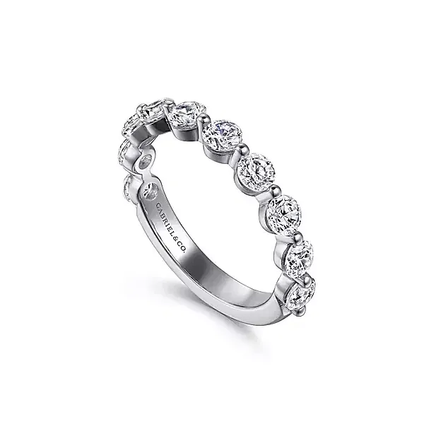 14K White Gold Single Prong Diamond Wedding Band – 1.50 CTW Image 2 Venus Jewelers Somerset, NJ