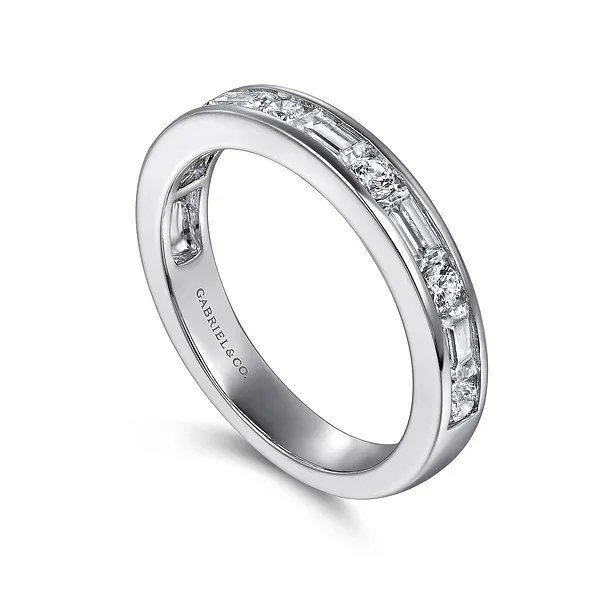 14K White Gold Contemporary Diamond Wedding Band – 0.95 CTW Image 2 Venus Jewelers Somerset, NJ