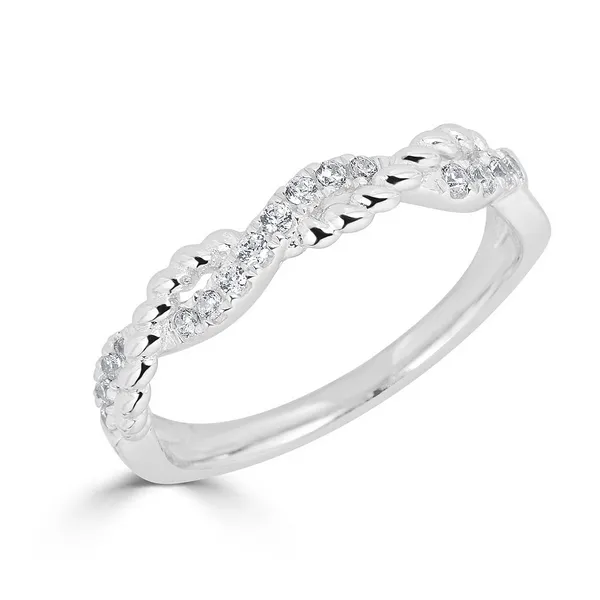 14K White Gold Twisted Rope Diamond Stackable Wedding Band – Size 6.25 | Venus Jewelers Venus Jewelers Somerset, NJ