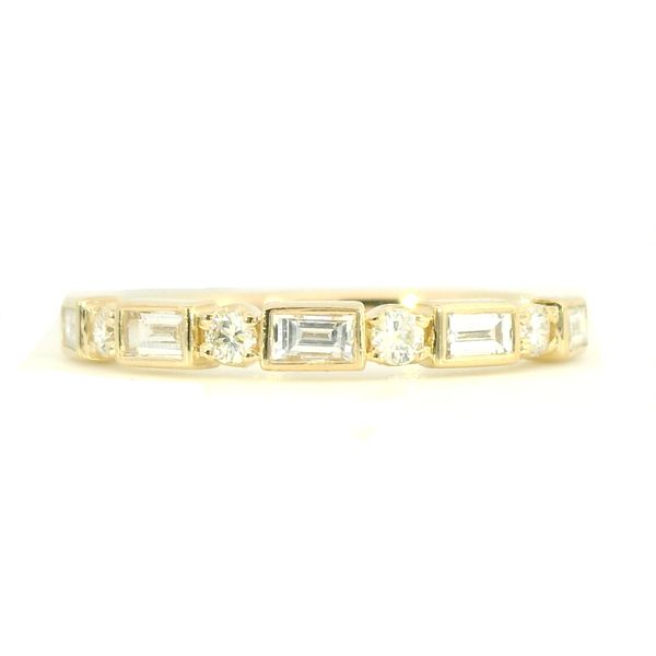 18K Yellow Gold Round & Baguette Diamond Wedding Band – 0.41 CTW Venus Jewelers Somerset, NJ