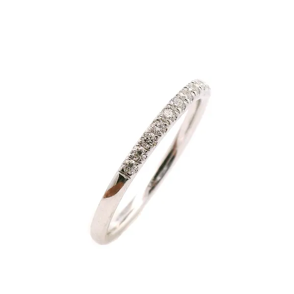14K White Gold Stackable Diamond Wedding Band Image 2 Venus Jewelers Somerset, NJ