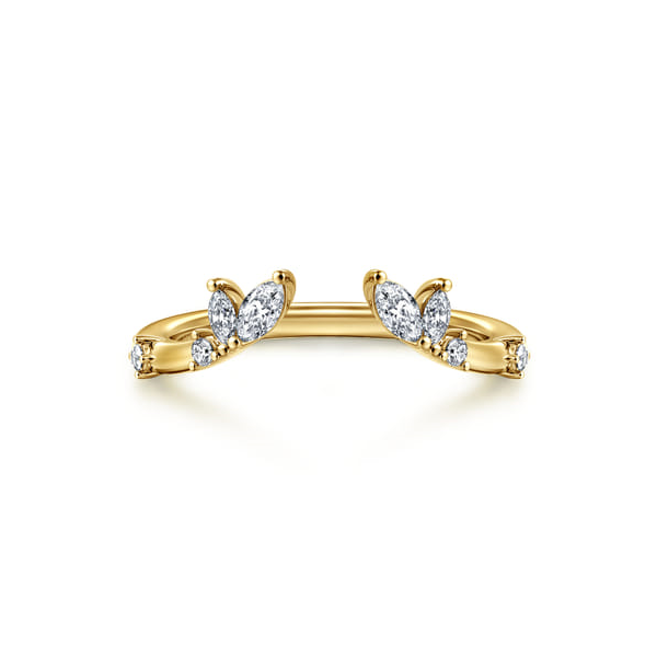 14K Yellow Gold Marquise Diamond Gap Wedding Band – 0.25 CTW | Venus Jewelers NJ Venus Jewelers Somerset, NJ