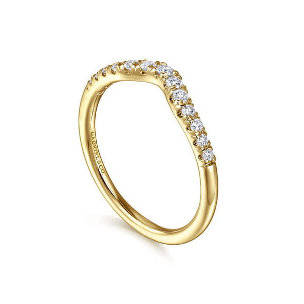 14K Yellow Gold French Pavé Diamond Wedding Band – 0.25 CTW Image 2 Venus Jewelers Somerset, NJ