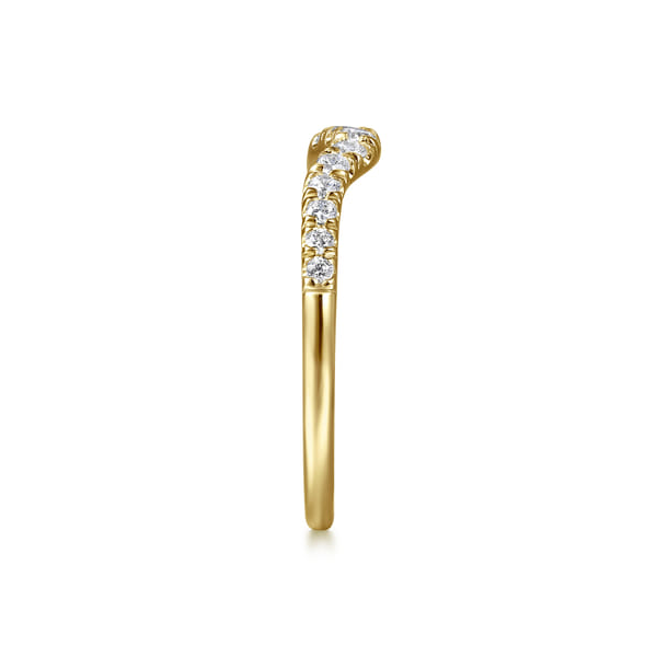 14K Yellow Gold French Pavé Diamond Wedding Band – 0.25 CTW Image 3 Venus Jewelers Somerset, NJ