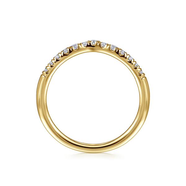14K Yellow Gold French Pavé Diamond Wedding Band – 0.25 CTW Image 4 Venus Jewelers Somerset, NJ