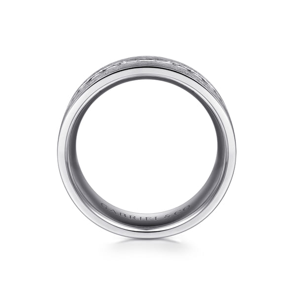 14K White Gold Satin Men's Diamond Wedding Band – 0.70 CTW Image 4 Venus Jewelers Somerset, NJ