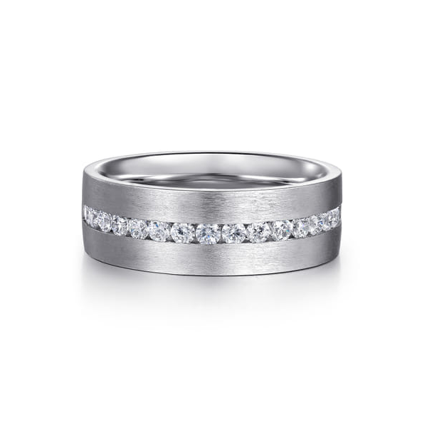 14K White Gold Satin Men's Diamond Wedding Band – 0.70 CTW Venus Jewelers Somerset, NJ