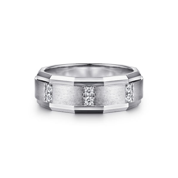 14K White Gold Satin Men's Diamond Wedding Band – 0.35 CTW Venus Jewelers Somerset, NJ