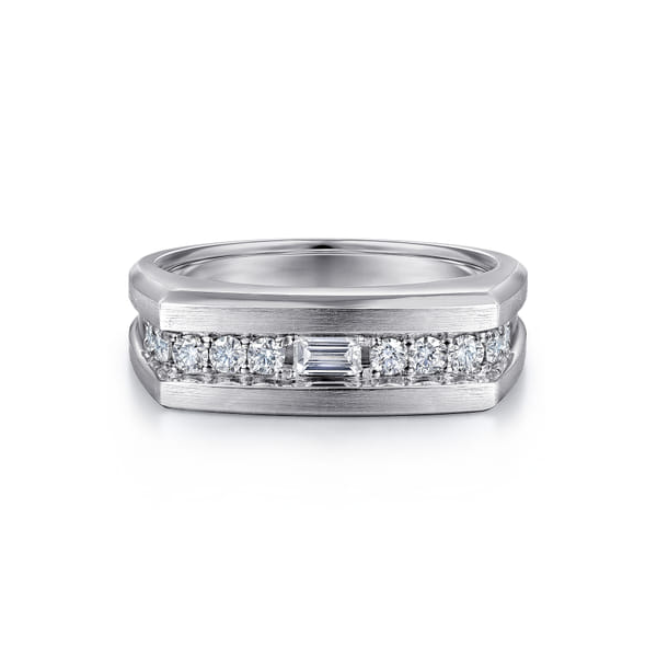 14K White Gold Satin Men's Diamond Wedding Band – 0.50 CTW Venus Jewelers Somerset, NJ