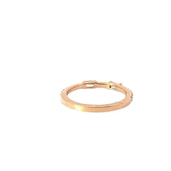 Rose Gold Baguette and Round Diamond Band Image 3 Venus Jewelers Somerset, NJ