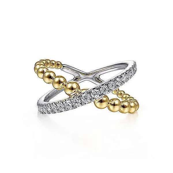 14Kt Gold Bujukan Diamond Crisscross Ring Venus Jewelers Somerset, NJ