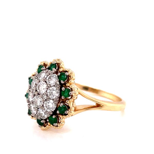 Estate Emerald and Diamond Pave Ring Image 2 Venus Jewelers Somerset, NJ