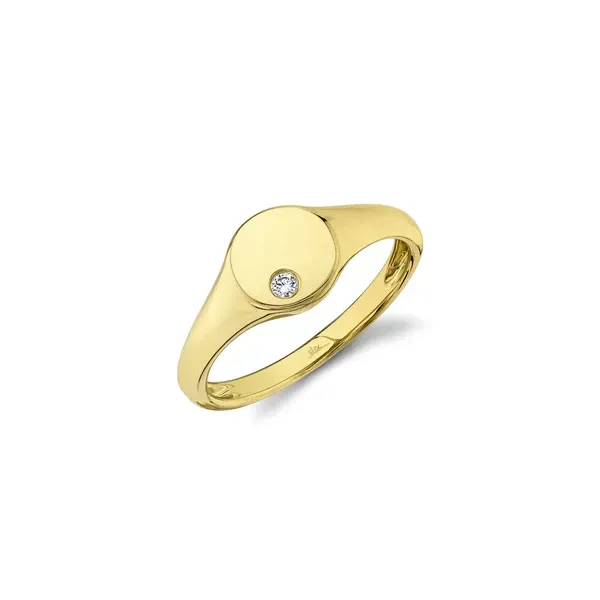14kt Yellow Gold Signet Ring With Diamond Venus Jewelers Somerset, NJ
