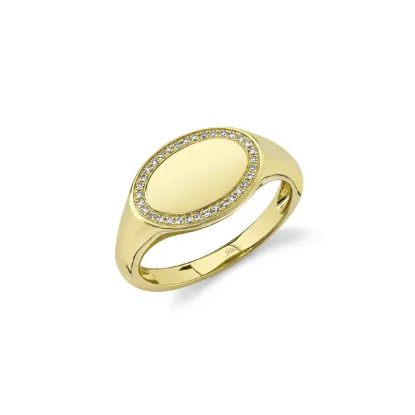 14 Karat Yellow Gold Diamond Signet Ring Venus Jewelers Somerset, NJ