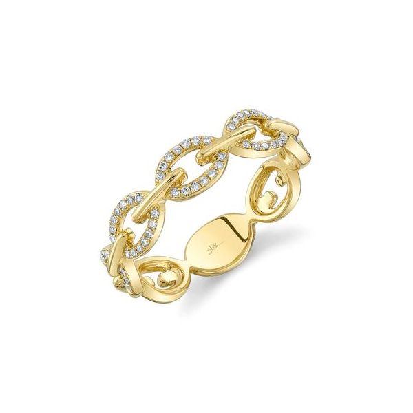 14K Yellow Gold Oval Link Diamond Fashion Ring – 0.14 CTW Venus Jewelers Somerset, NJ