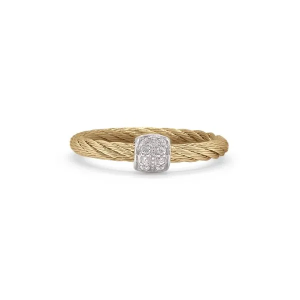 Yellow Cable Barrel Station Ring by Alor Venus Jewelers Somerset, NJ