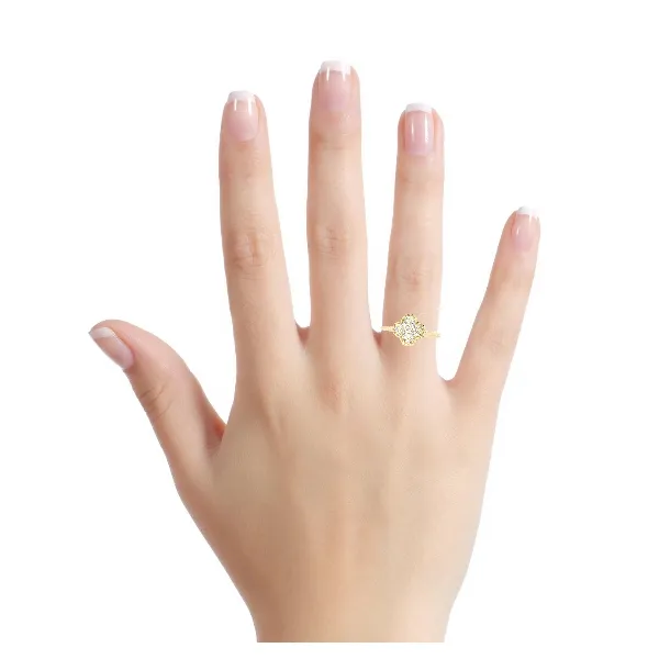 Yellow 14K Quatrefoil Rope Edge Ring with 0.18Tw Diamonds – Size 6.5 Image 2 Venus Jewelers Somerset, NJ
