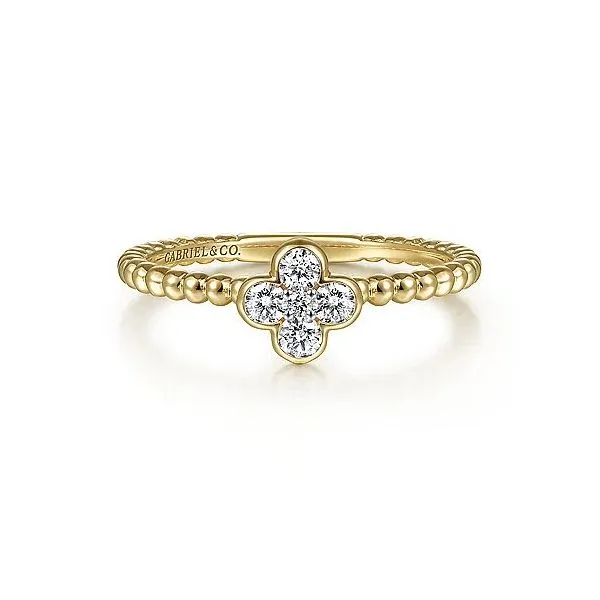 Yellow 14K Clover Bujukan Ring with 0.18Tw Diamonds – Size 6.5 Venus Jewelers Somerset, NJ