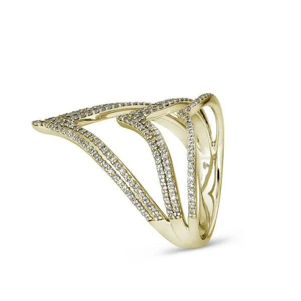 14K Yellow Gold Chevron Diamond Fashion Ring – Size 6.5 | Venus Jewelers Venus Jewelers Somerset, NJ