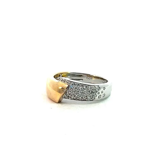Lady's Two-Tone 14K Pave Fashion Ring with Round Diamonds Image 2 Venus Jewelers Somerset, NJ