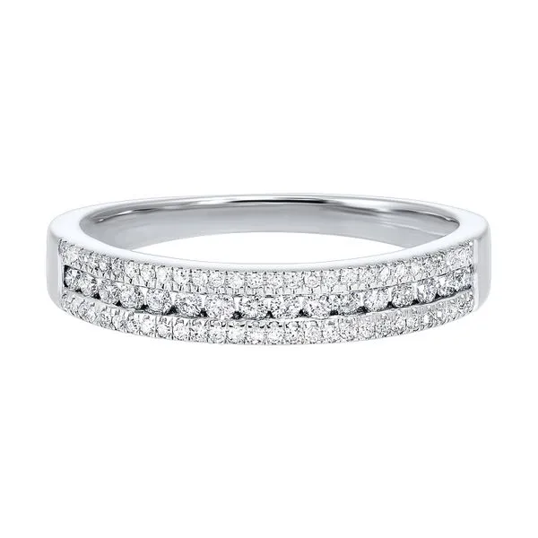 Lady's 14K White Gold Channel Band Fashion Ring with Round Diamonds Venus Jewelers Somerset, NJ