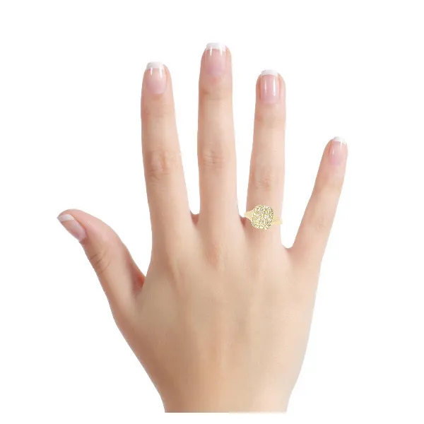 Yellow 14K Cluster Ring with 0.24Tw Diamonds – Size 4.25 Image 2 Venus Jewelers Somerset, NJ